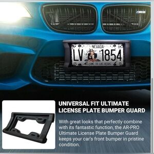 NEW AR-PRO Ultimate License Plate Bumper Guard 2.3" Thick Rubber Protect bumper